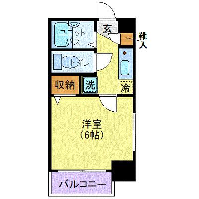 スカイコート東日本橋(1K/6階)の間取り写真