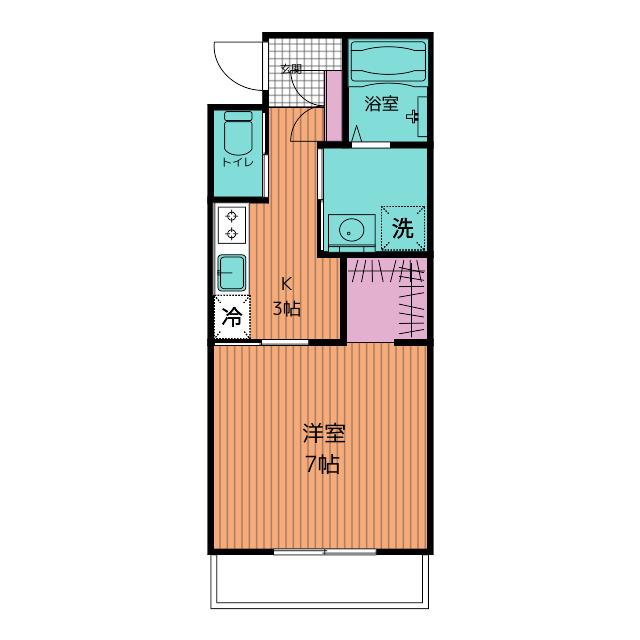 RITA神大寺(1K/2階)の間取り写真
