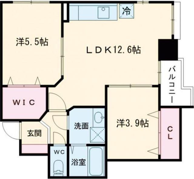ケイズ・ヴィラ(2LDK/7階)の間取り写真