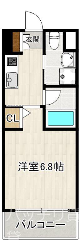 グランドシャルマン博多駅前(1K/6階)の間取り写真
