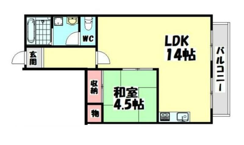 新栄マンション(1LDK/4階)の間取り写真