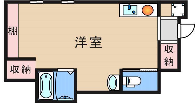 ハイツ秋桜(ワンルーム/1階)の間取り写真