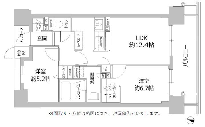 ワコーレ新神戸マスターズレジデンス(2LDK/10階)の間取り写真