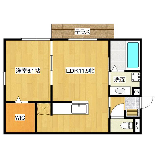 サニーハイツAB(1LDK/2階)の間取り写真