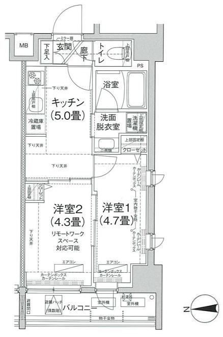 ティモーネ グランデ田端ドゥーエ(2K/3階)の間取り写真