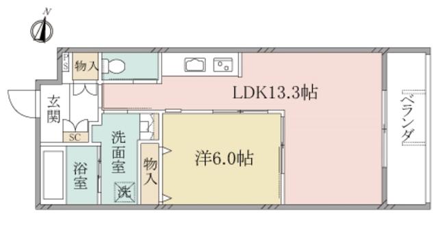 ヘーベルヴィレッジ南大泉(1LDK/3階)の間取り写真