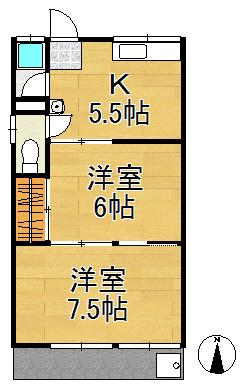 野田マンションC棟(2DK/1階)の間取り写真