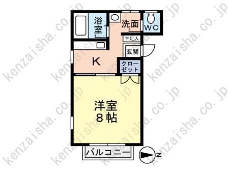 サンライズ中村(1K/1階)の間取り写真