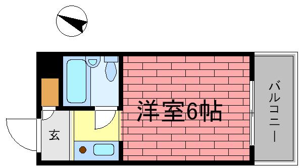 ダイドーメゾン岡本(1K/1階)の間取り写真