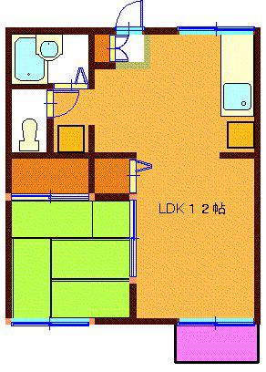 フローラルハイツB(1LDK/1階)の間取り写真