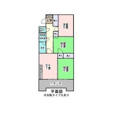 一里山マンション(3DK/2階)の間取り写真