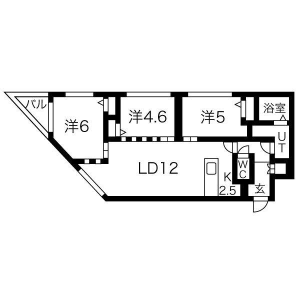 グリーティングス宮の沢(3LDK/4階)の間取り写真