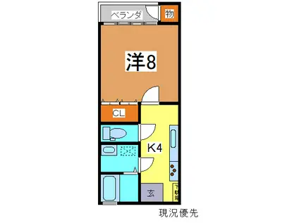 メゾンKUNII(1K/2階)の間取り写真