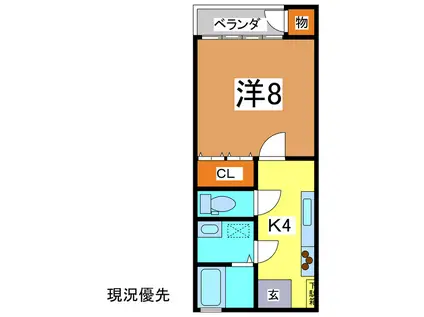 メゾンKUNII(1K/2階)の間取り写真