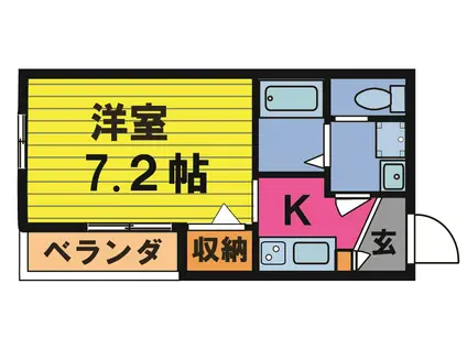 スカイコートウエスト(1K/1階)の間取り写真