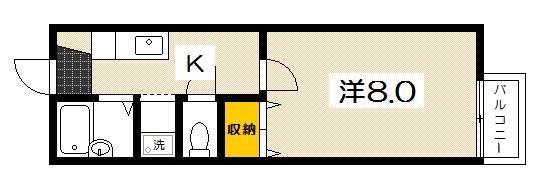 シャトレフォーラム(1K/1階)の間取り写真