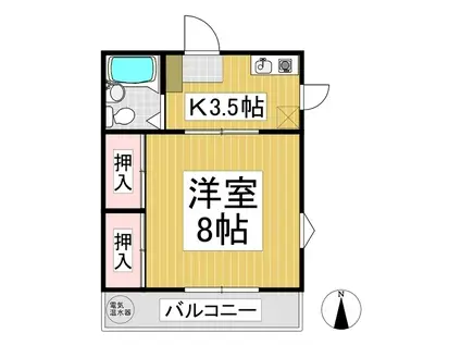 石坂ハイツ(1K/2階)の間取り写真