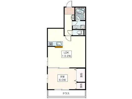 けやき メゾン(1LDK/1階)の間取り写真