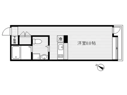 PROJECT NO56 TOKYO MEGUROSTREET(ワンルーム/3階)の間取り写真