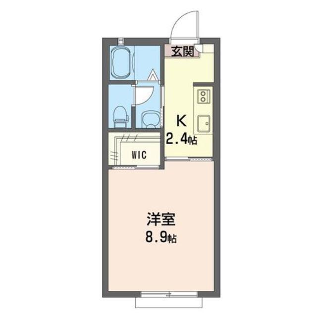 フルール古山B棟(1K/2階)の間取り写真