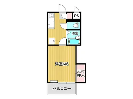 シャトレ永犬丸(1K/1階)の間取り写真