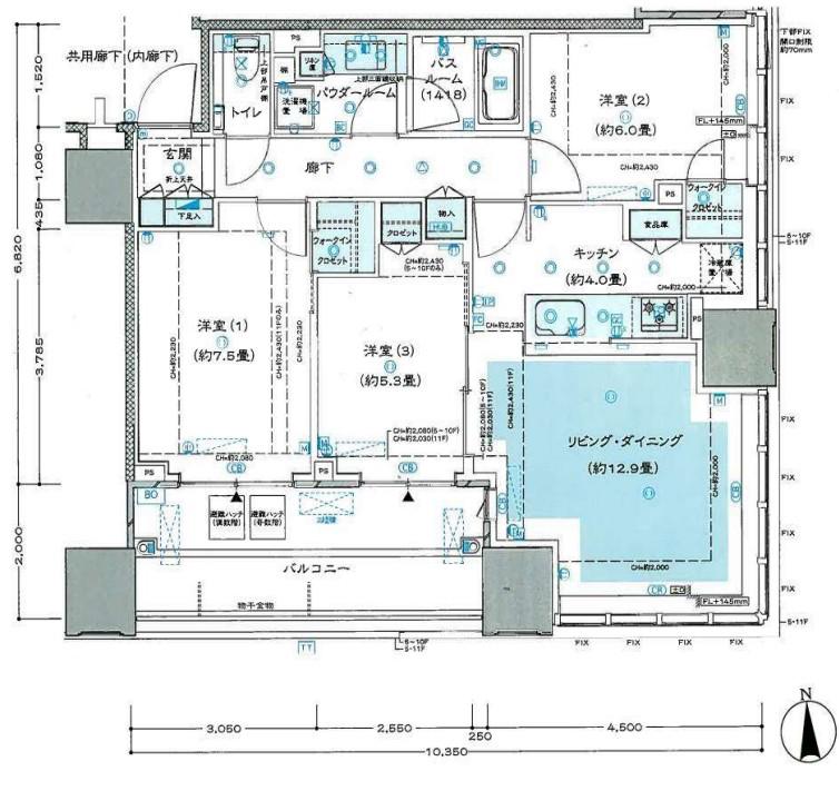 シティタワー銀座東(3LDK/9階)の間取り写真