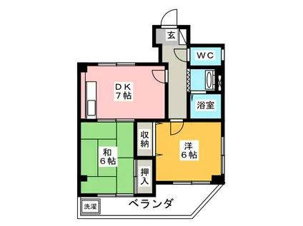 メゾン長島(2DK/2階)の間取り写真
