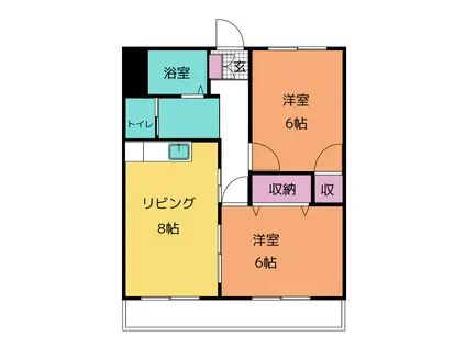 ＪＲ東海道本線 西焼津駅 徒歩19分 2階建 築30年(2LDK/2階)の間取り写真