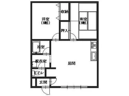 サンルーカス共栄I(1DK/2階)の間取り写真
