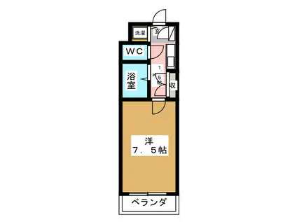 ビュートピネ早稲田(1K/3階)の間取り写真