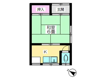 ミユキ荘(1K/1階)の間取り写真