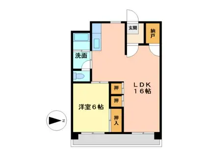 第2泰水堂ビル(1LDK/5階)の間取り写真