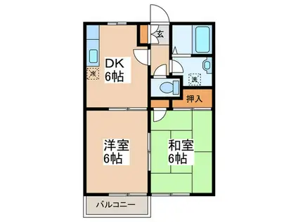 東大和ファインハイム(2DK/2階)の間取り写真