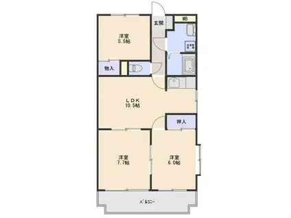 マメゾン(3LDK/2階)の間取り写真