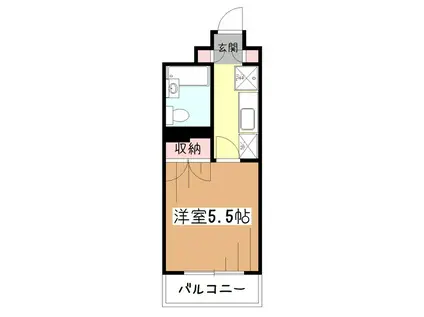 セザール東大和(1K/4階)の間取り写真
