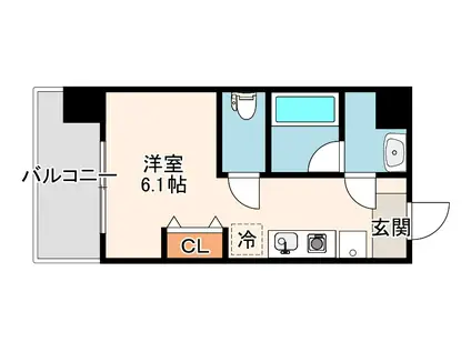 O-KYO(1K/2階)の間取り写真