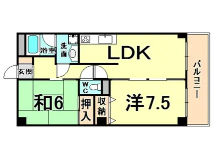 レジデンスハヤシ(2LDK/3階)の間取り写真