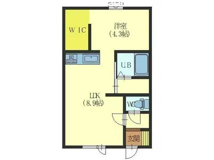 函館山麓ストーリー(1LDK/1階)の間取り写真