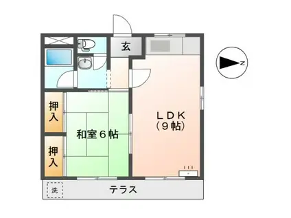 1STコーポ櫻井(1LDK/1階)の間取り写真