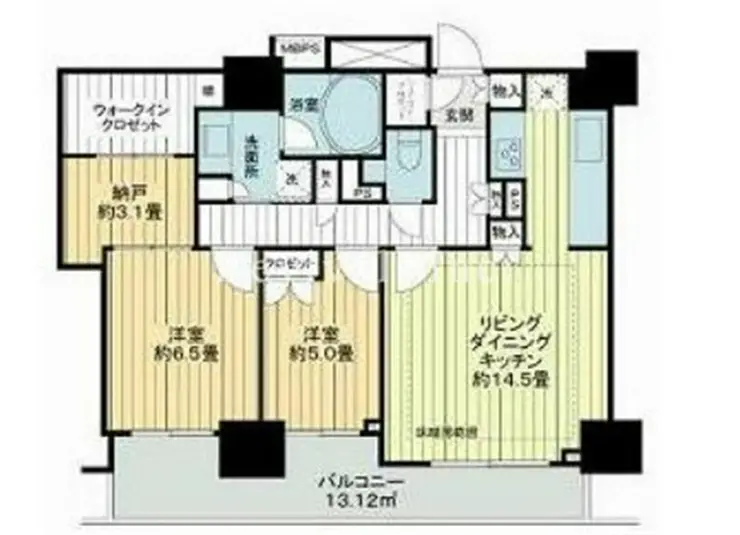 ライオンズ四谷タワーゲート 18階階 間取り