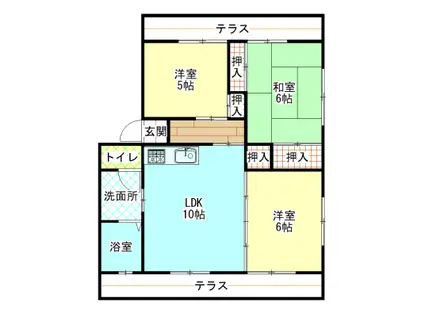 神水若草レジデンス(3DK/3階)の間取り写真