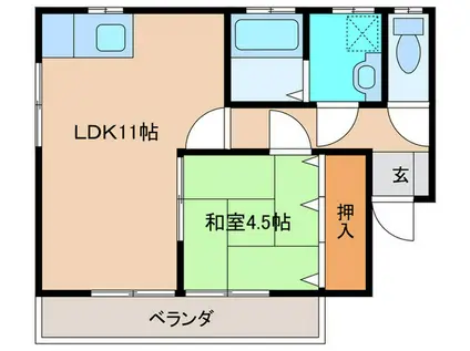 ハイツひろ(1LDK/1階)の間取り写真