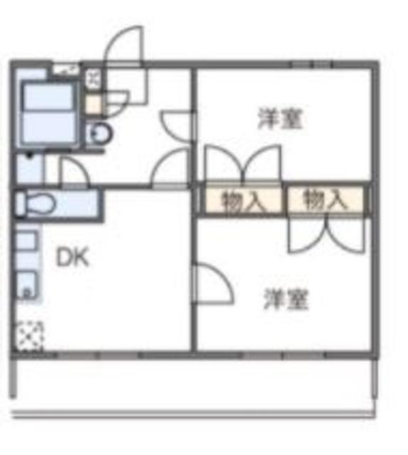 レオパレス翼III(2DK/2階)の間取り写真