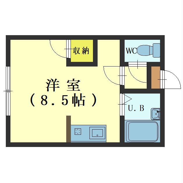 乃木町第1レジデンス(ワンルーム/1階)の間取り写真
