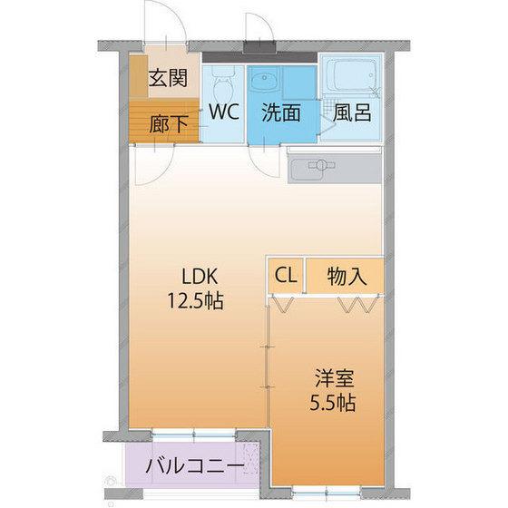 ハートフルコパンはやし(1LDK/3階)の間取り写真
