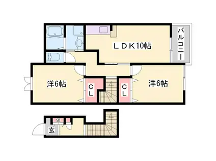 グラツィアA(2LDK/2階)の間取り写真