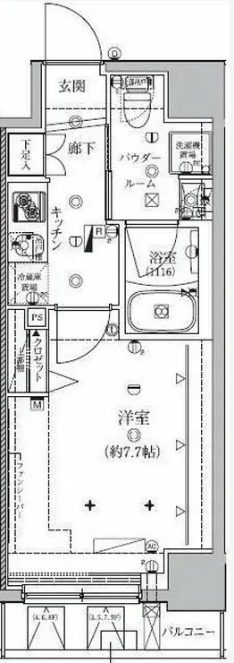 クレイシア芝浦ウォーターフロント 5階階 間取り