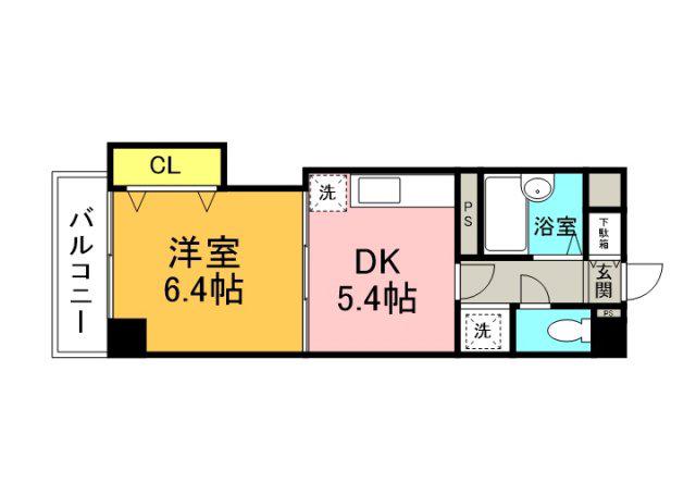 ハウスエーヌ西十日市(1DK/3階)の間取り写真