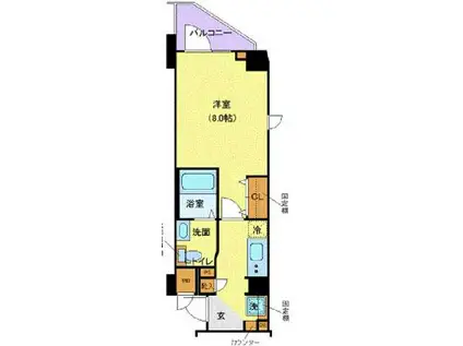 LEXE文京白山(1K/7階)の間取り写真