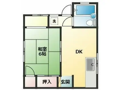 サニーハイツ(1DK/1階)の間取り写真